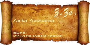 Zarka Zsuzsanna névjegykártya